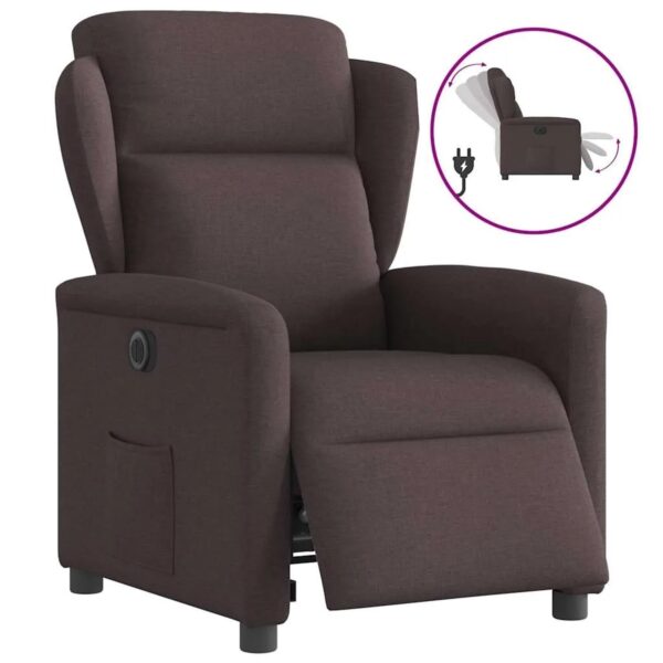 vidaXL Relaxsessel Elektrisch Dunkelbraun Stoff 3303119