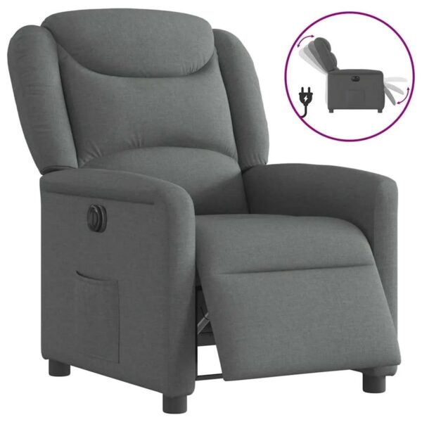 vidaXL Relaxsessel Elektrisch Dunkelgrau Stoff 3303175 vidaXL Relaxsessel Elektrisch Dunkelgrau Stoff 3303175