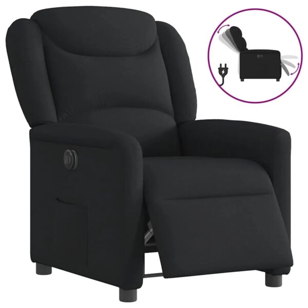 vidaXL Relaxsessel Elektrisch Schwarz Stoff 3303176