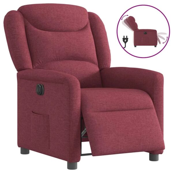 vidaXL Relaxsessel Elektrisch Weinrot Stoff 3303177