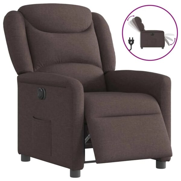 vidaXL Relaxsessel Elektrisch Dunkelbraun Stoff 3303179