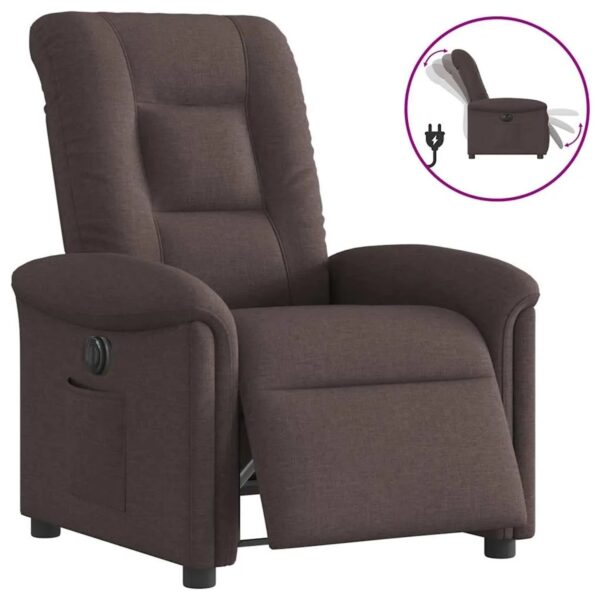 vidaXL Relaxsessel Elektrisch Dunkelbraun Stoff 3303239 vidaXL Relaxsessel Elektrisch Dunkelbraun Stoff 3303239