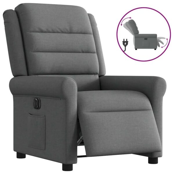 vidaXL Relaxsessel Elektrisch Dunkelgrau Stoff 3303295