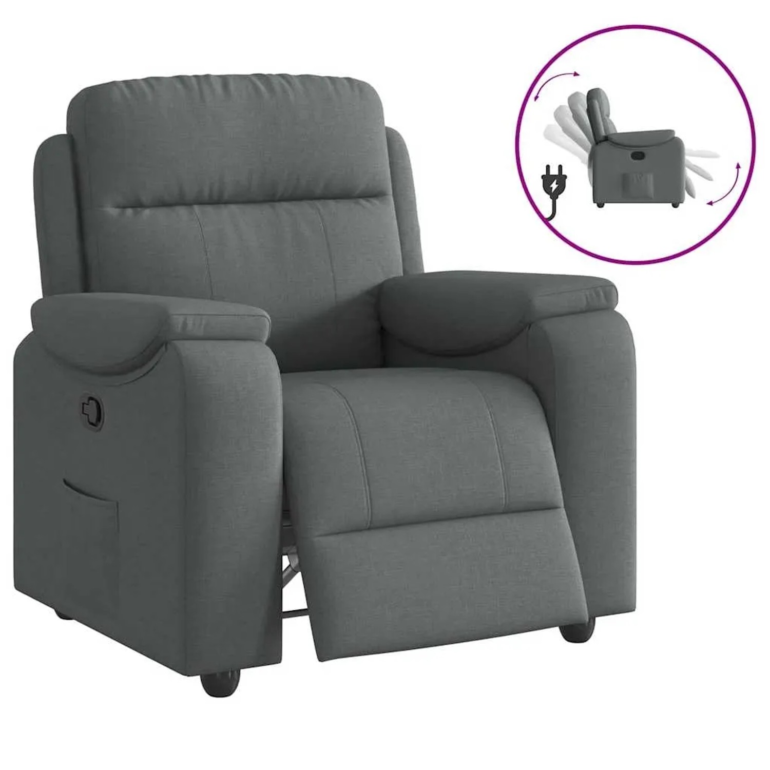 vidaXL Relaxsessel Stoff Dunkelgrau 3303546