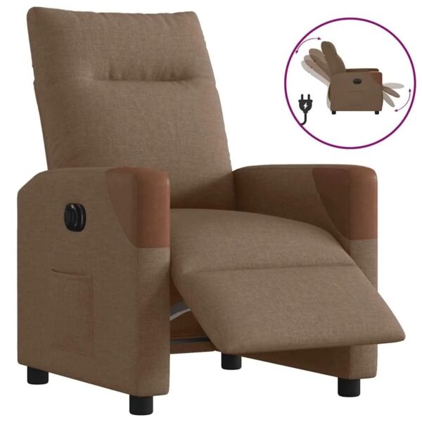 vidaXL Relaxsessel Elektrisch Braun Stoff 3323993
