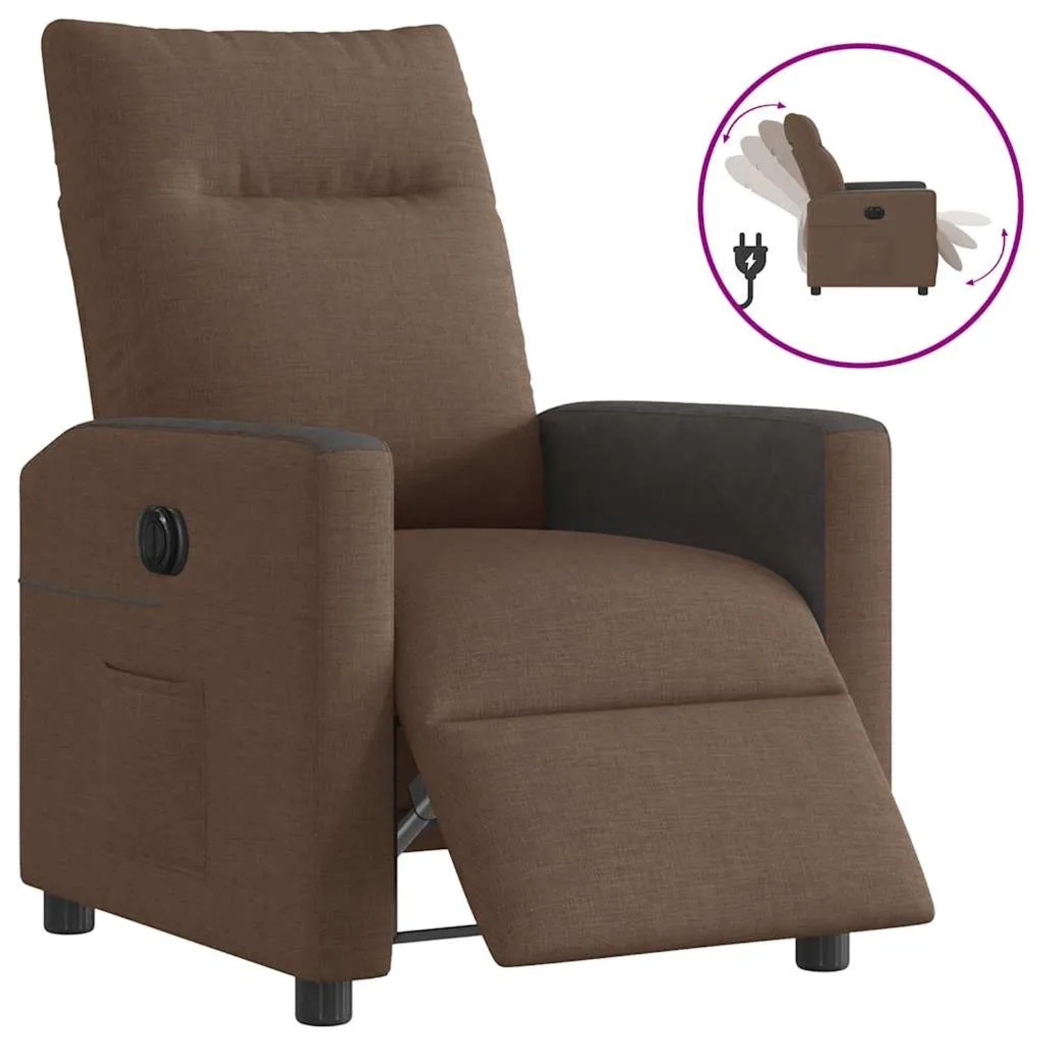 vidaXL Relaxsessel Elektrisch Braun Stoff 3324041