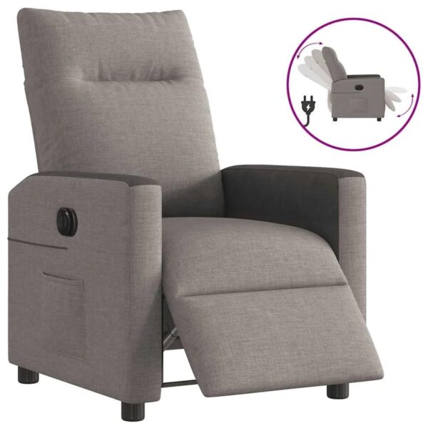vidaXL Relaxsessel Elektrisch Taupe Stoff 3324043