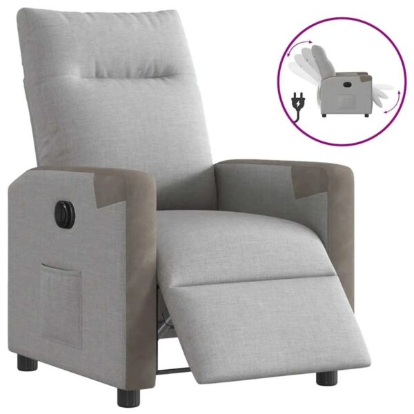 vidaXL Relaxsessel Elektrisch Wolkengrau Stoff 3324079