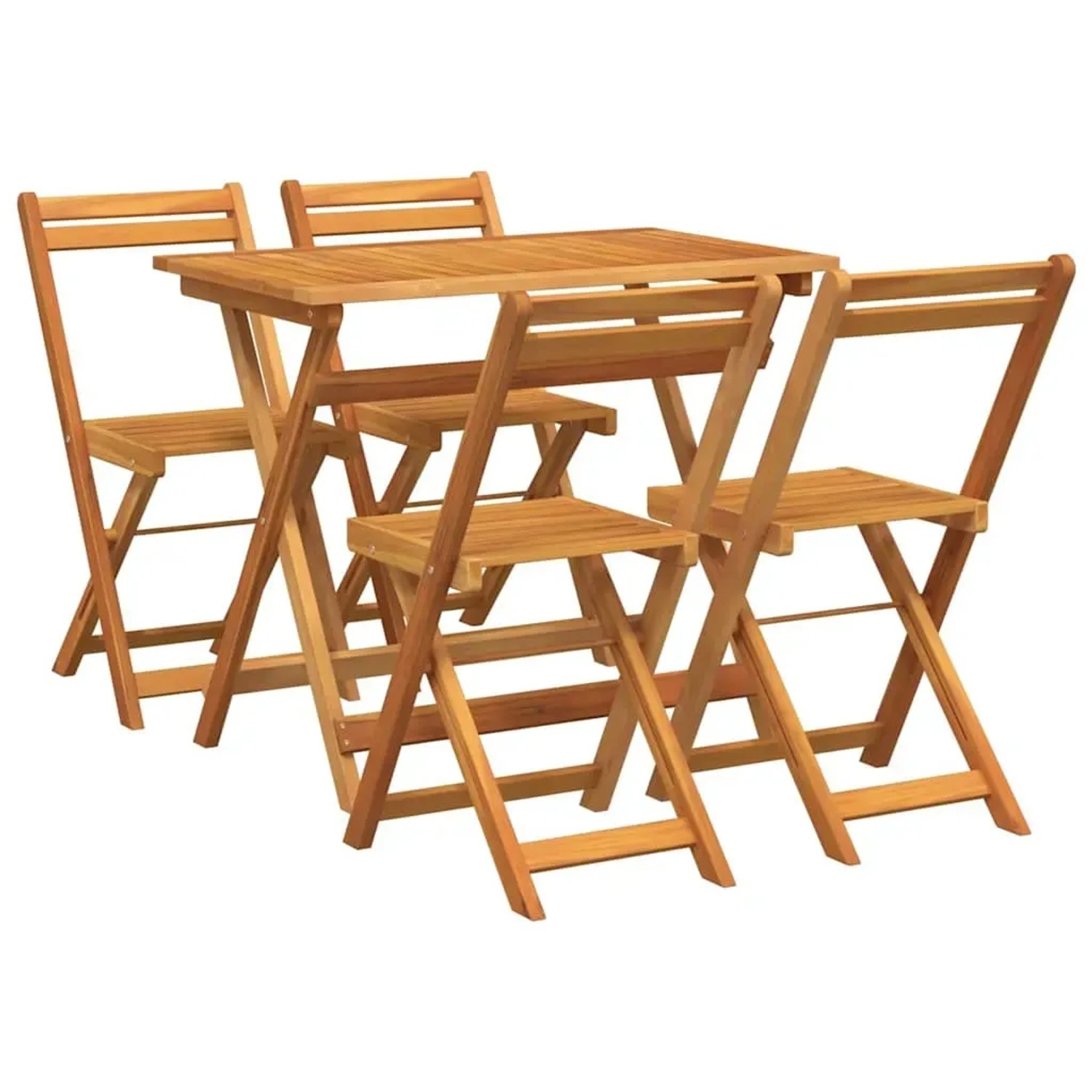 vidaXL 5-Teiliges Klappbares Bistro-Set Massivholz Akazienholz 4105503
