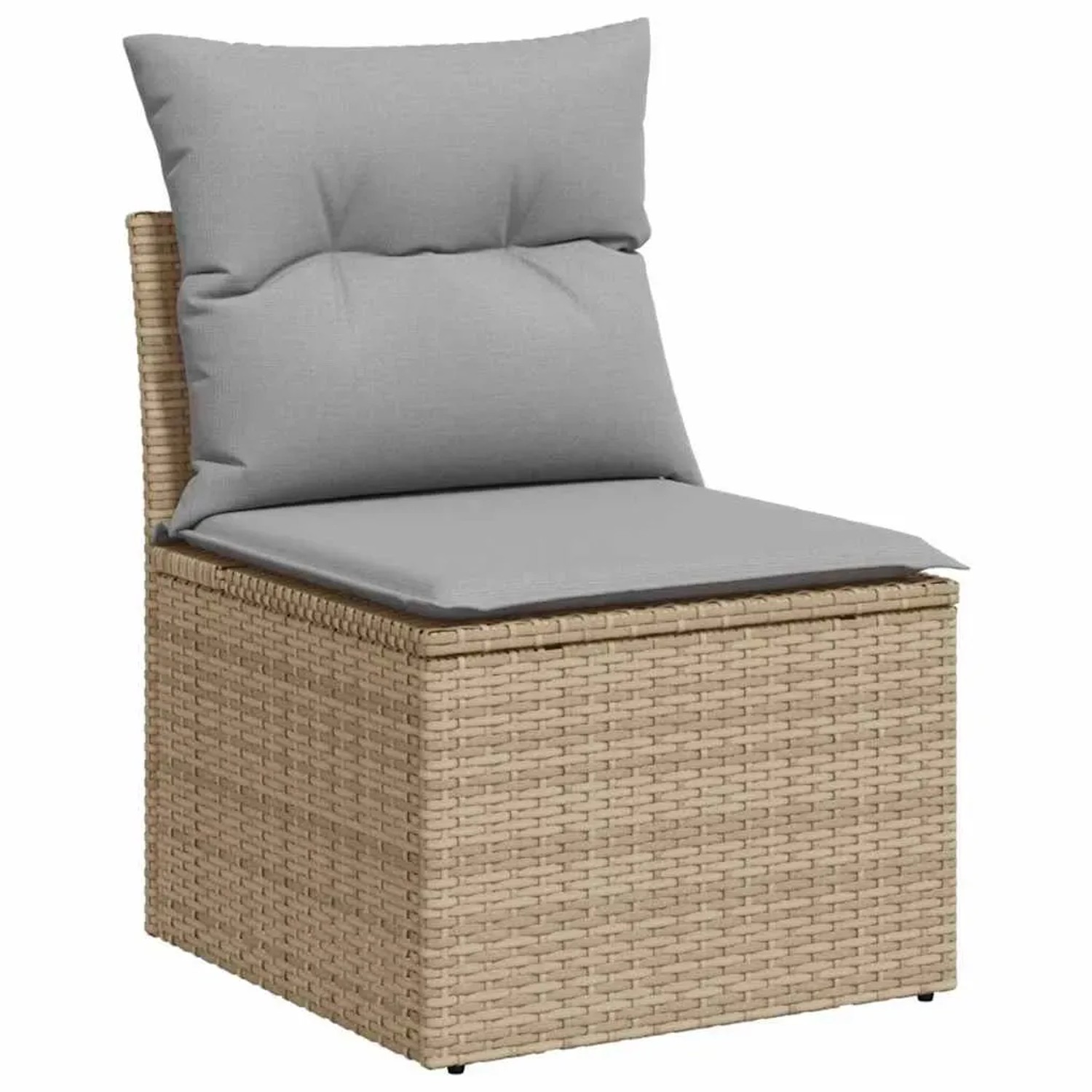 vidaXL 8-Teiliges Garten-Sofaset mit Kissen Beige Poly Rattan 3348596