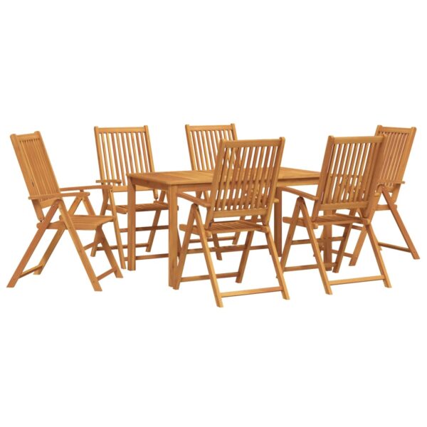 vidaXL Garten Essgruppe Falten 7-Tlg Braun Massivholz Akazie 3394735