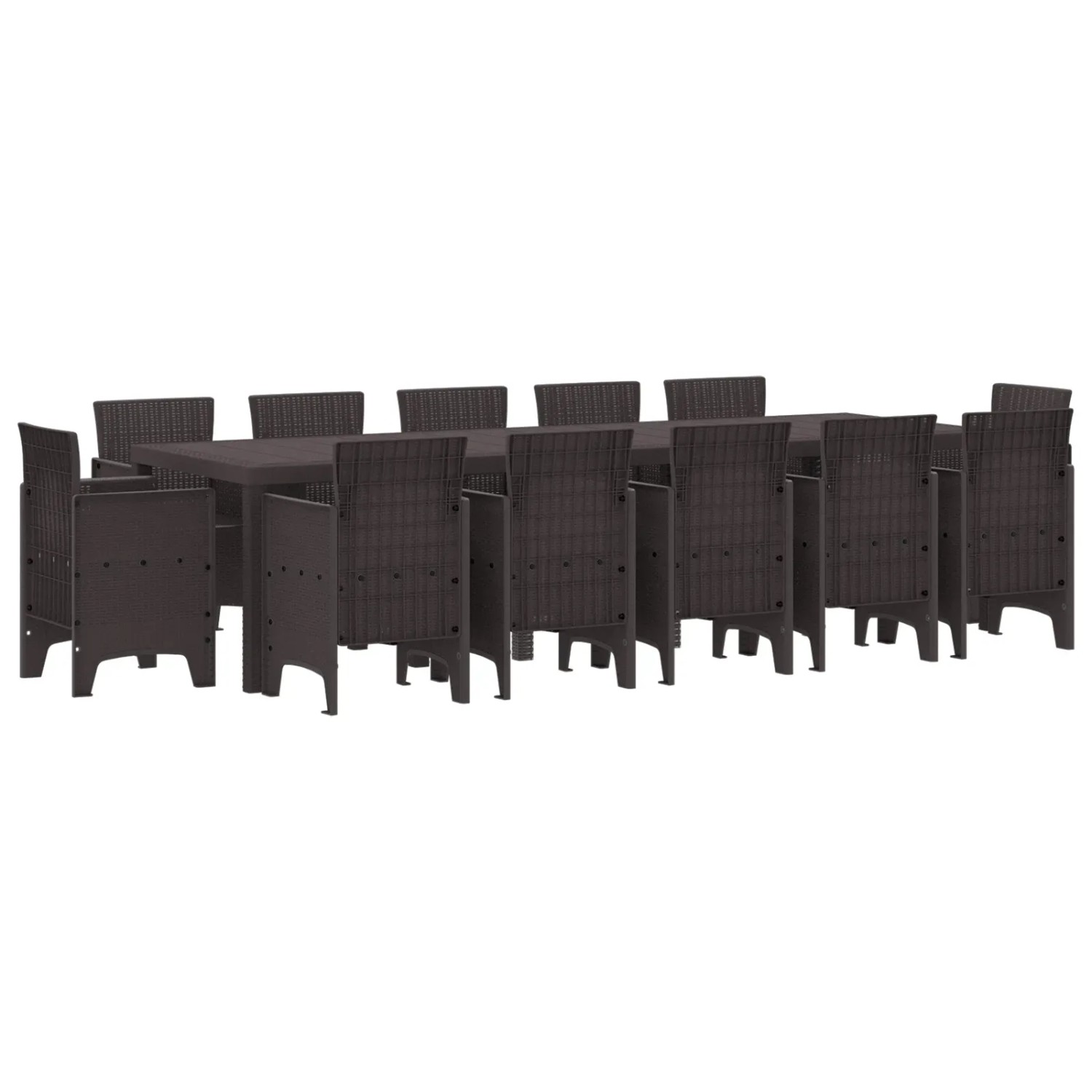 vidaXL Garten Essgruppe 13-Tlg Braun Poly Rattan 3378617