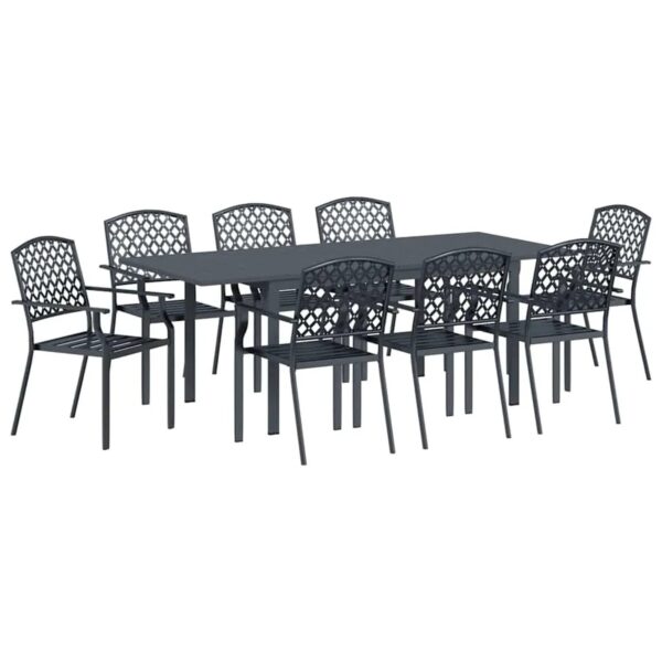 vidaXL Verstellbares Garten Essenset 9-Tlg Stahl 3378836