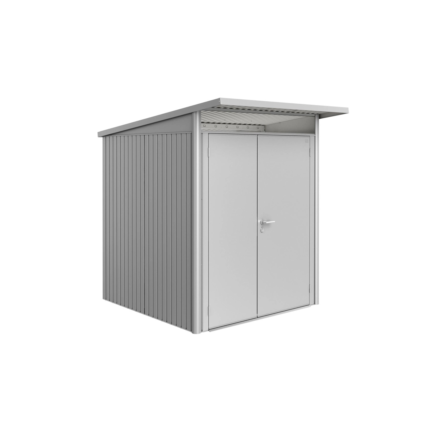 Biohort Metall-Gerätehaus AvantGarde Gr. A1 silber-metallic Doppeltür schmal