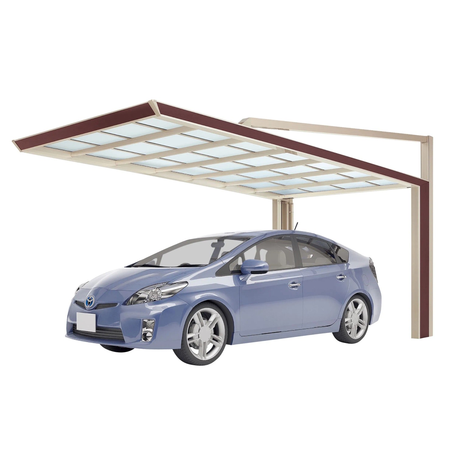 Ximax Carport Miro Next Typ 2651 Typ 60 Sepiabraun 263x515 cm Sonderfertigung