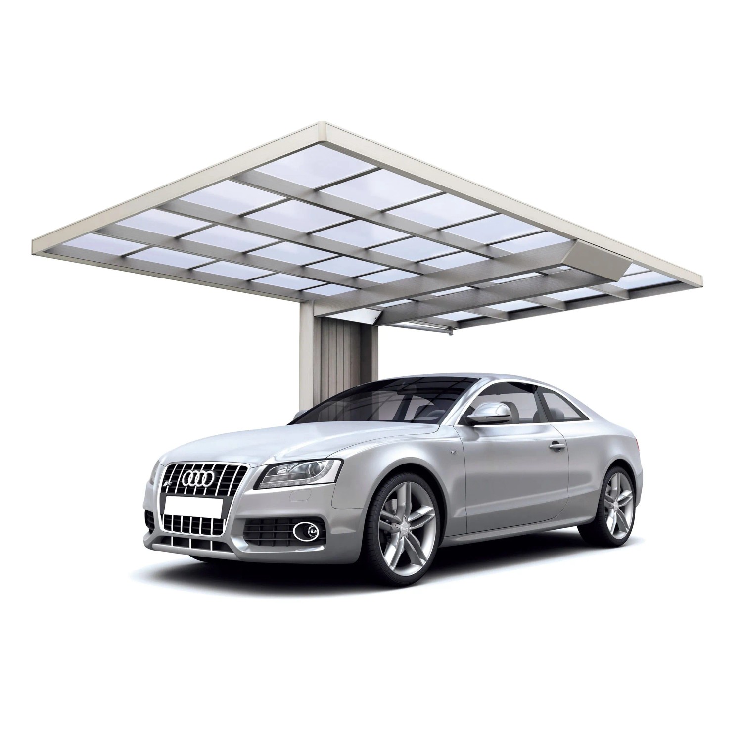 Ximax Einzelcarport Neo Aluminium Edelstahl-Look 307 cm x 495 cm