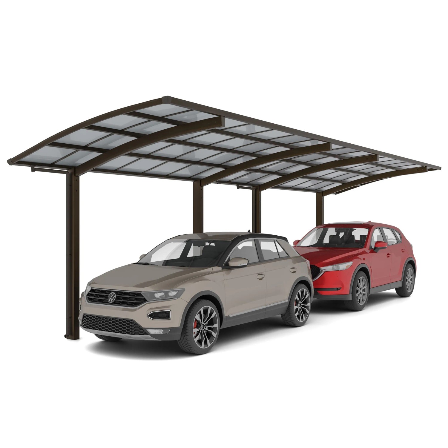 Ximax Carport Portoforte-60 Tandem Mattbraun