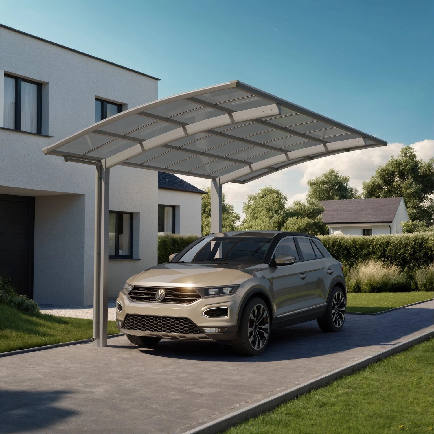 Ximax Alu Carport Portoforte Typ 60 Edelstahl-Look XS 241x495 cm Sonderfertigung