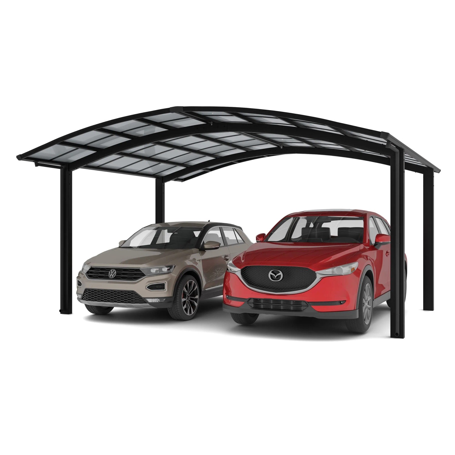 Ximax Alu Doppelcarport Portoforte Typ 80 Schwarz 542 x 495 cm Sonderfertigung