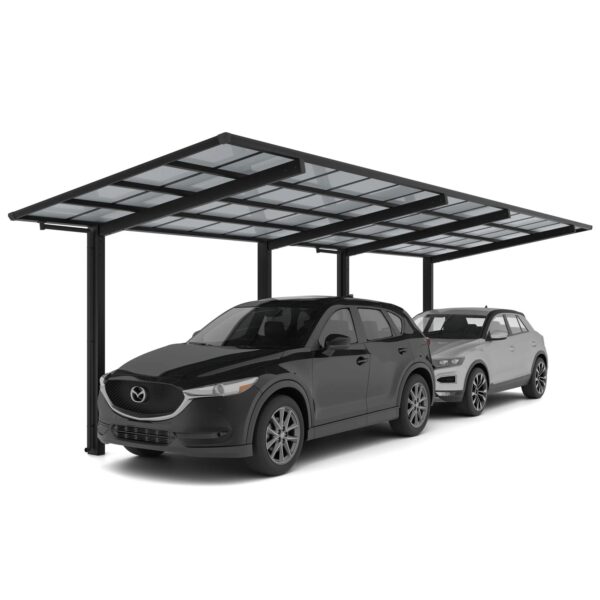 Ximax Alu Doppelcarport Linea Tandem Typ 80 Schwarz 273 x 983 cm Sonderfertigung