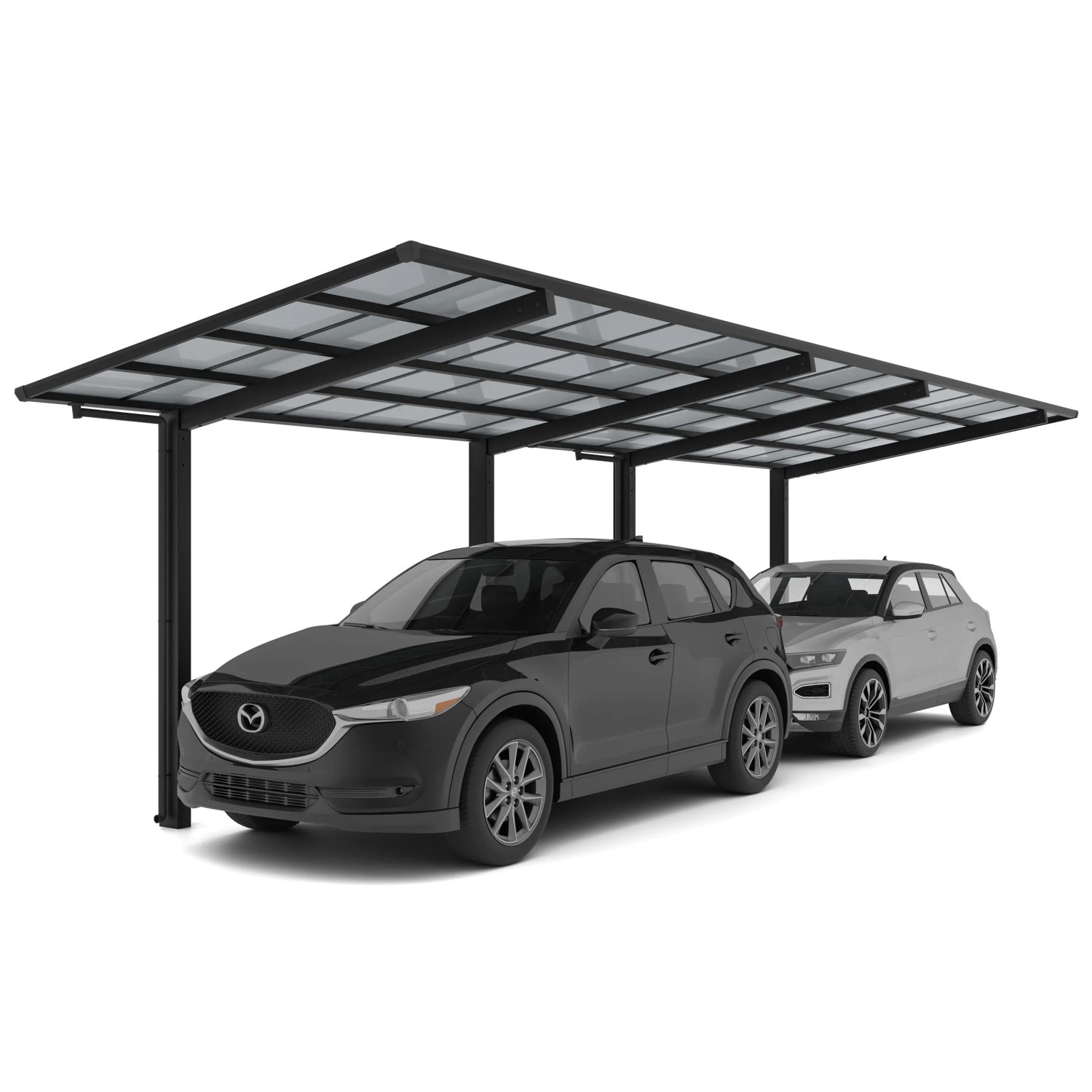 Ximax Alu Doppelcarport Linea Tandem Typ 80 Schwarz 273 x 983 cm Sonderfertigung