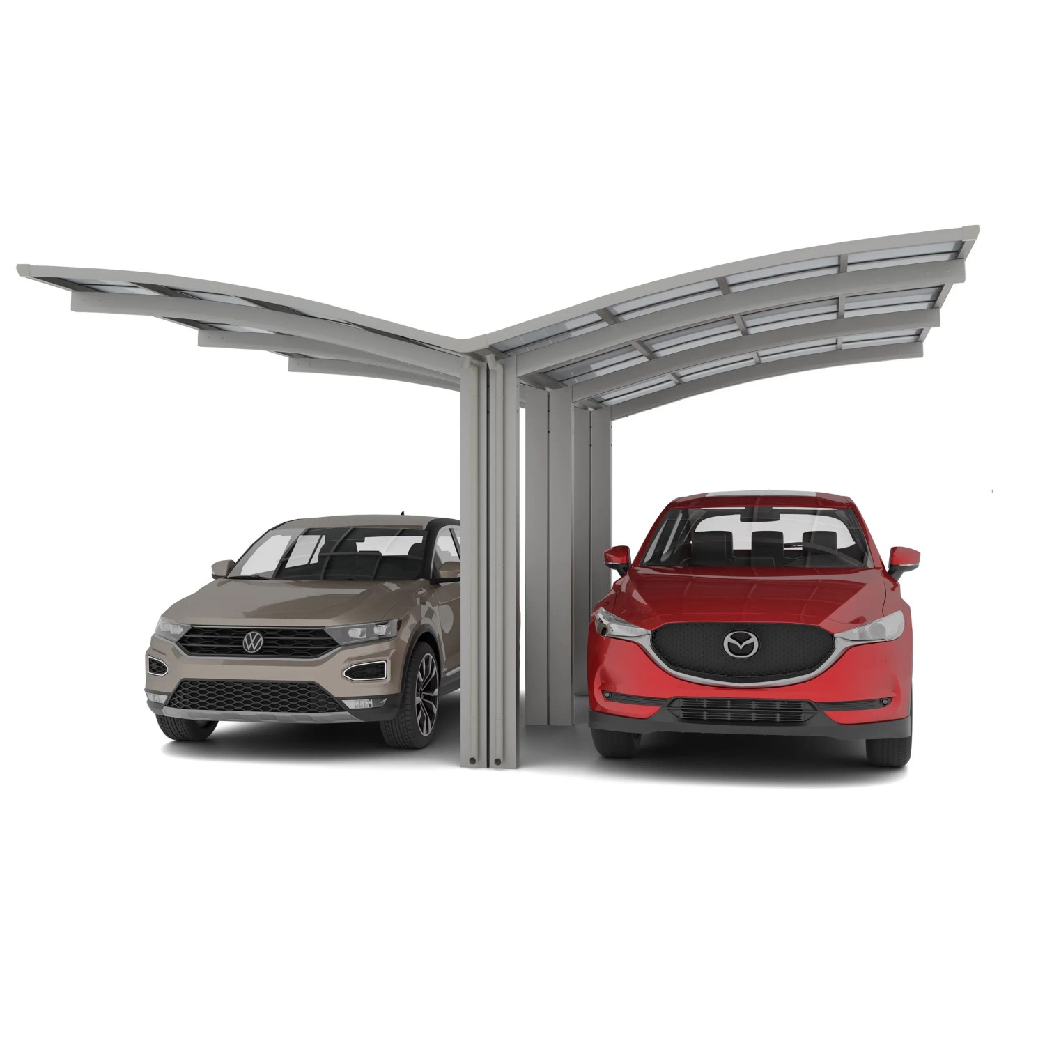 Ximax Carport Portoforte-110 Y-Ausführung Edelstahl-Look
