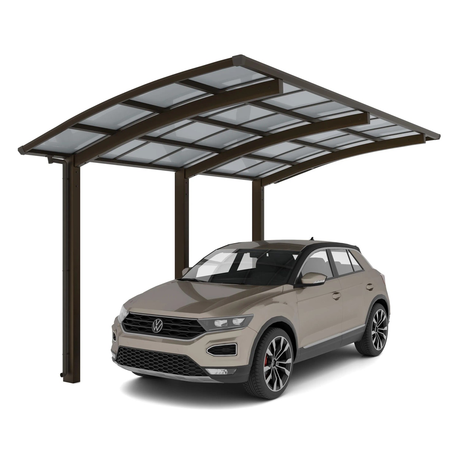 Ximax Alu Carport Portoforte Typ 110 Mattbraun XS 241 x 556 cm Sonderfertigung