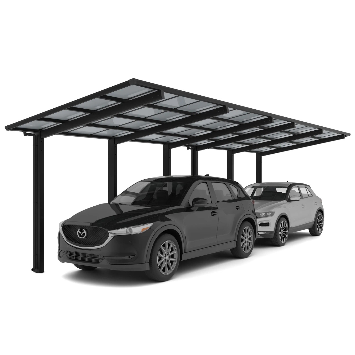 Ximax Alu Doppelcarport Linea Tandem Typ 110 Schwarz 273 x 983cm Sonderfertigung