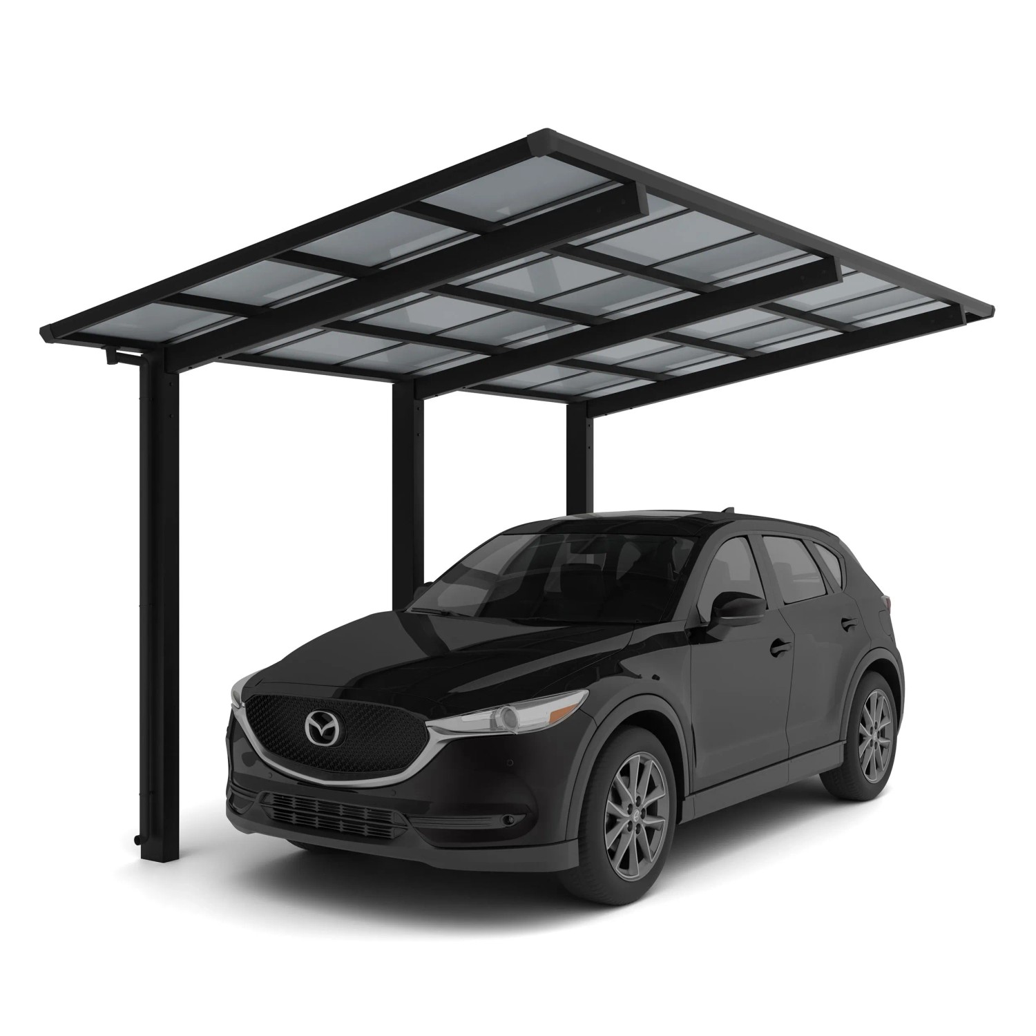 Ximax Alu Einzelcarport Linea Typ 110 Schwarz XS 243 x 556 cm Sonderfertigung