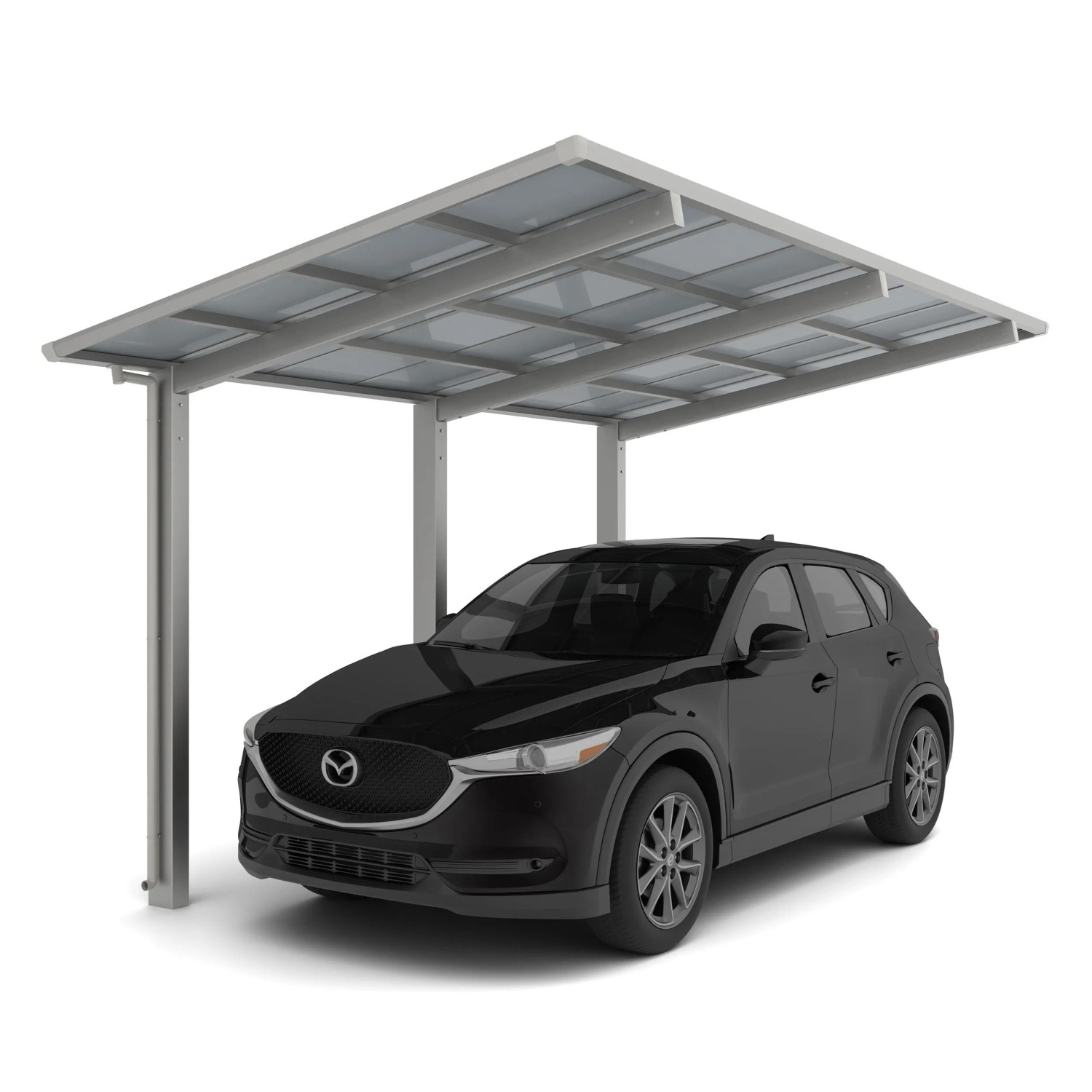 Ximax Alu Einzelcarport Linea Typ 110 Edelstahl-Look 273 x 556cm Sonderfertigung