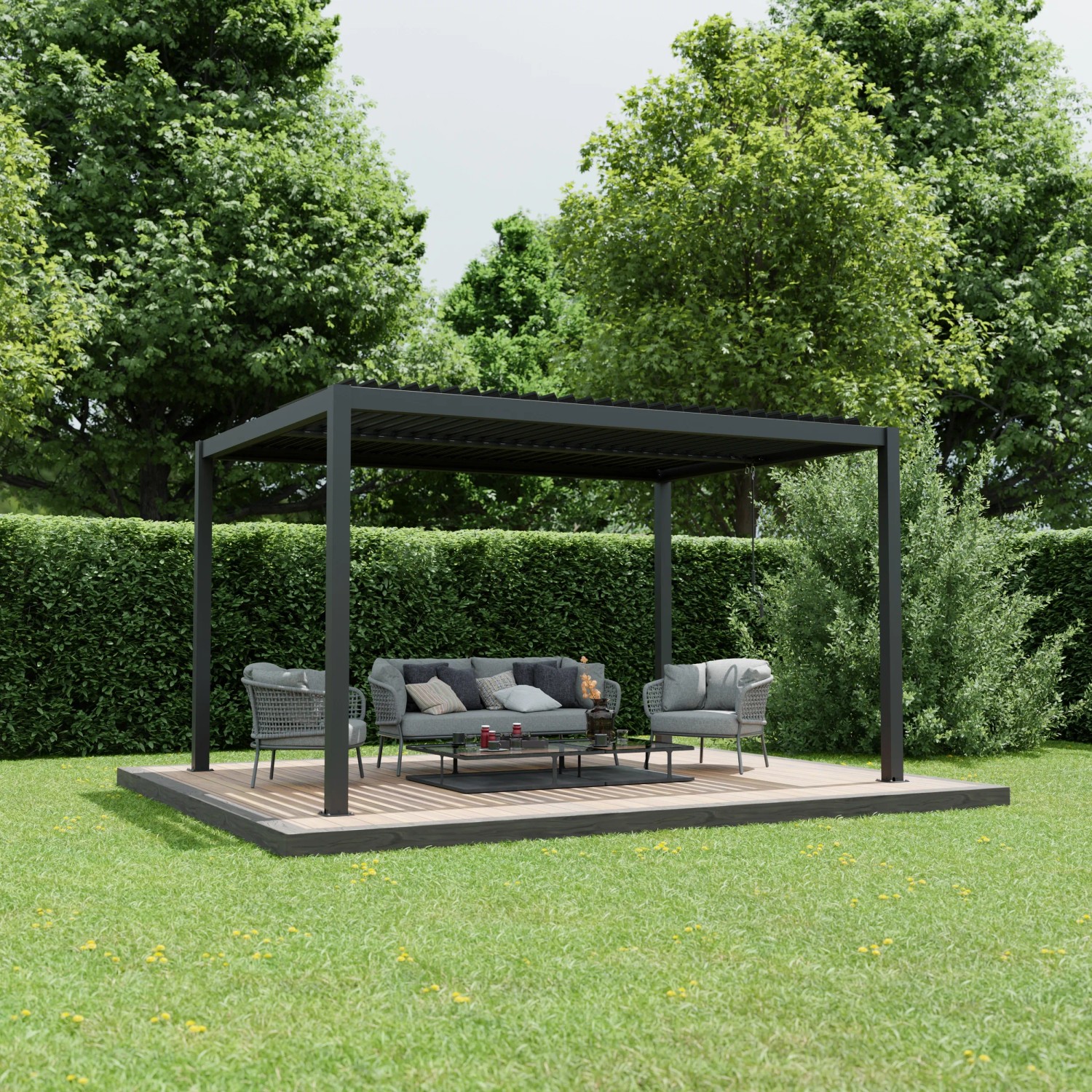 Ximax Pergola Shade Aluminium 300 cm x 400 cm Dunkelgrau