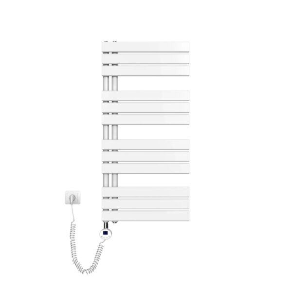 Emke Badheizkörper Elektrisch mit Thermostat und Timer für Handtuchwärmer 50x104cm 600W Weiß