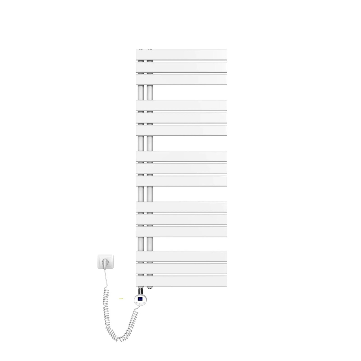 Emke Badheizkörper Elektrisch mit Thermostat und Timer für Handtuchwärmer 50x132cm 800W Weiß