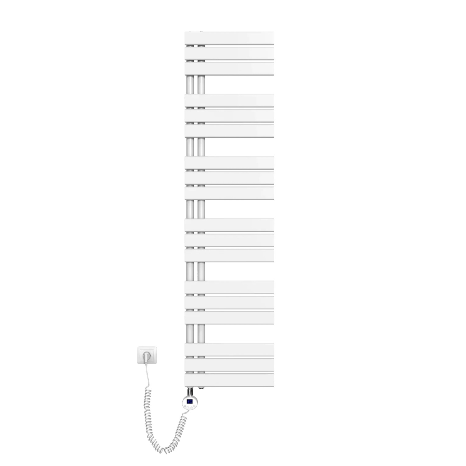 Emke Badheizkörper Elektrisch mit Thermostat und Timer für Handtuchwärmer 40x159cm 800W Weiß