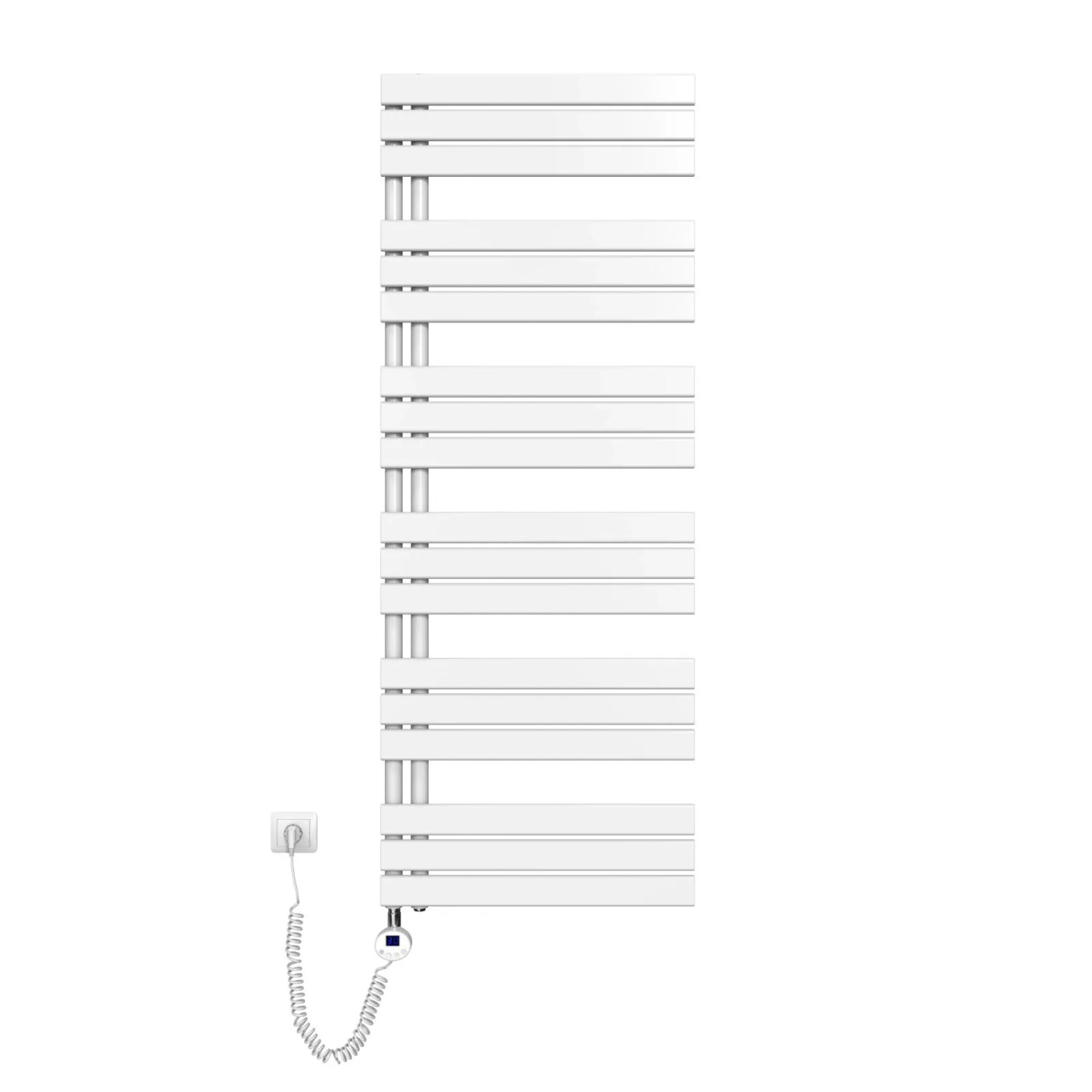Emke Badheizkörper Elektrisch mit Thermostat und Timer für Handtuchwärmer 60x159cm 1000W Weiß