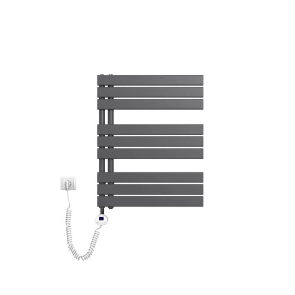 Emke Badheizkörper Elektrisch mit Thermostat und Timer für Handtuchwärmer 60x76cm 400W Anthrazit