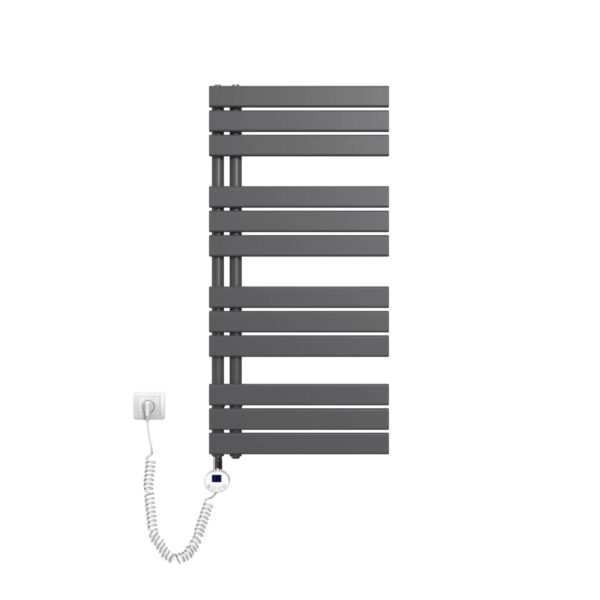 Emke Badheizkörper Elektrisch mit Thermostat und Timer für Handtuchwärmer 50x104cm 600W Anthrazit