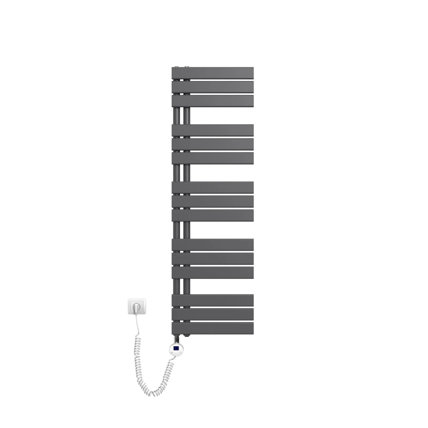 Emke Badheizkörper Elektrisch mit Thermostat und Timer für Handtuchwärmer 40x132cm 600W Anthrazit