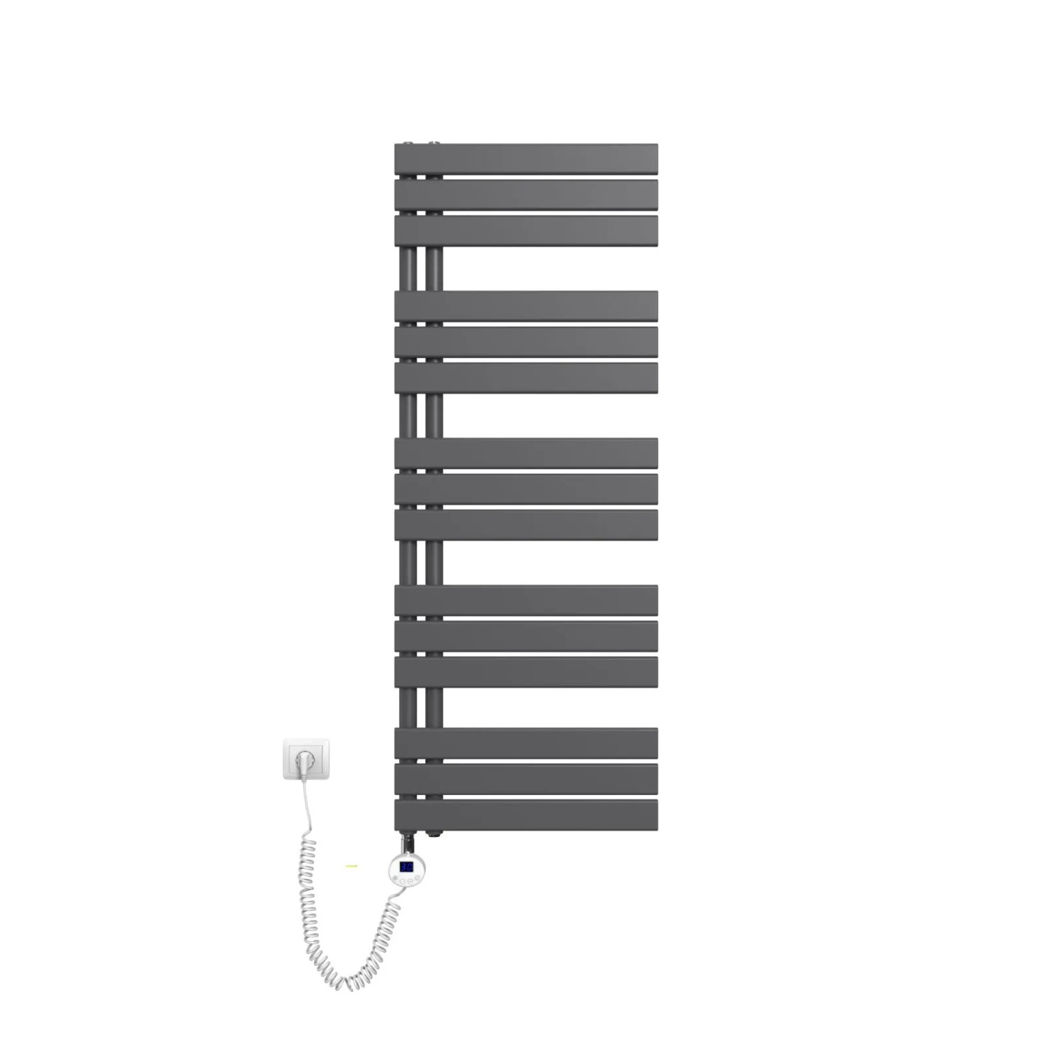 Emke Badheizkörper Elektrisch mit Thermostat und Timer für Handtuchwärmer 50x132cm 800W Anthrazit