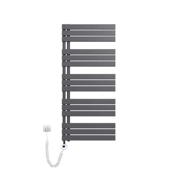 Emke Badheizkörper Elektrisch mit Thermostat und Timer für Handtuchwärmer 60x132cm 800W Anthrazit