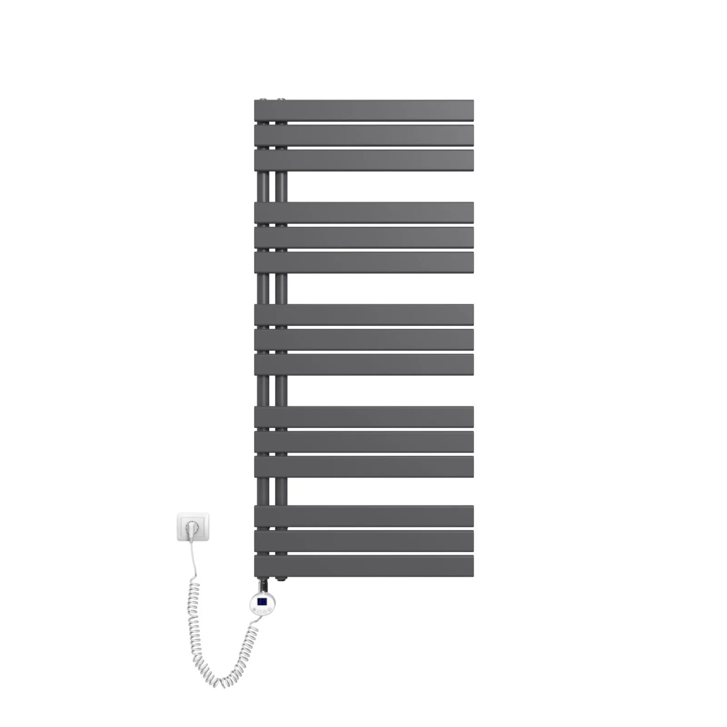 Emke Badheizkörper Elektrisch mit Thermostat und Timer für Handtuchwärmer 60x132cm 800W Anthrazit