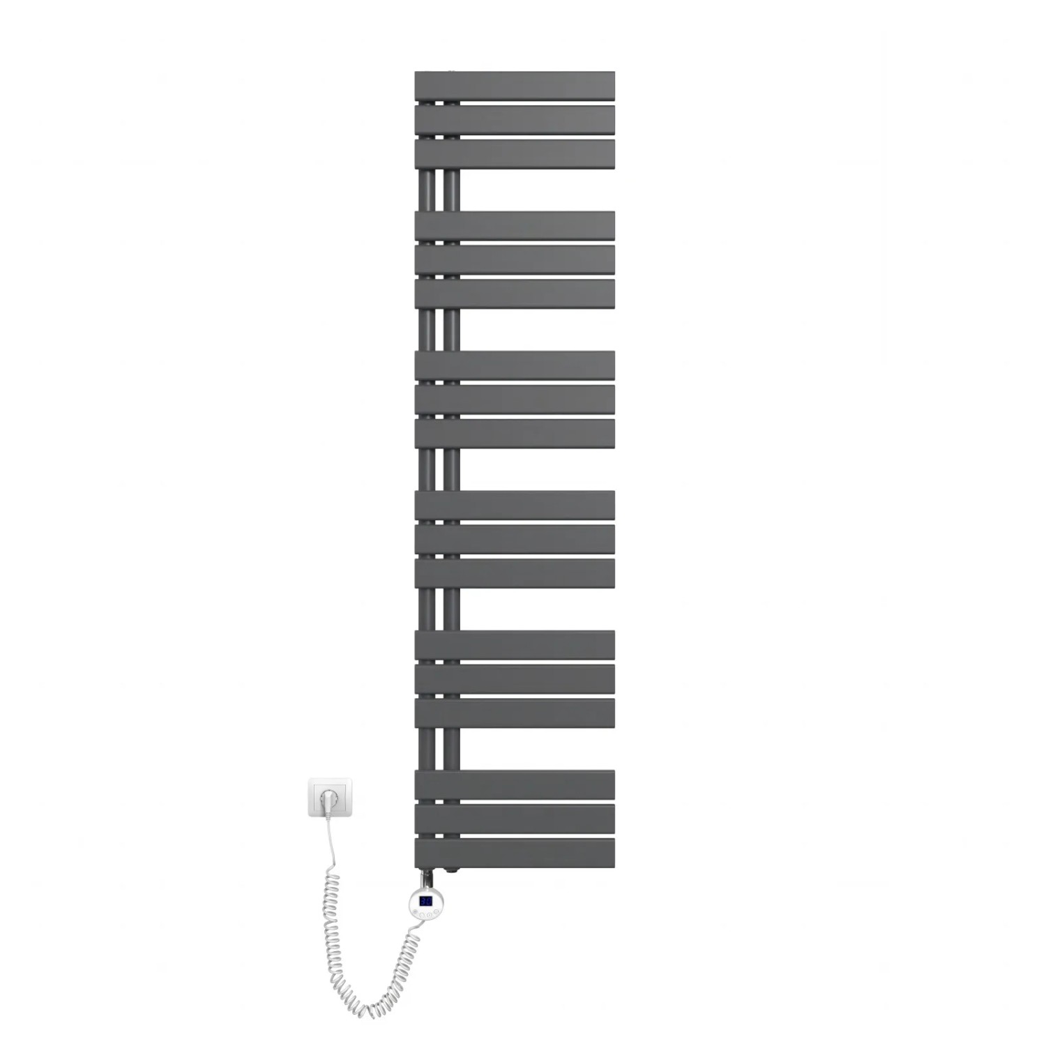 Emke Badheizkörper Elektrisch mit Thermostat und Timer für Handtuchwärmer 40x159cm 800W Anthrazit