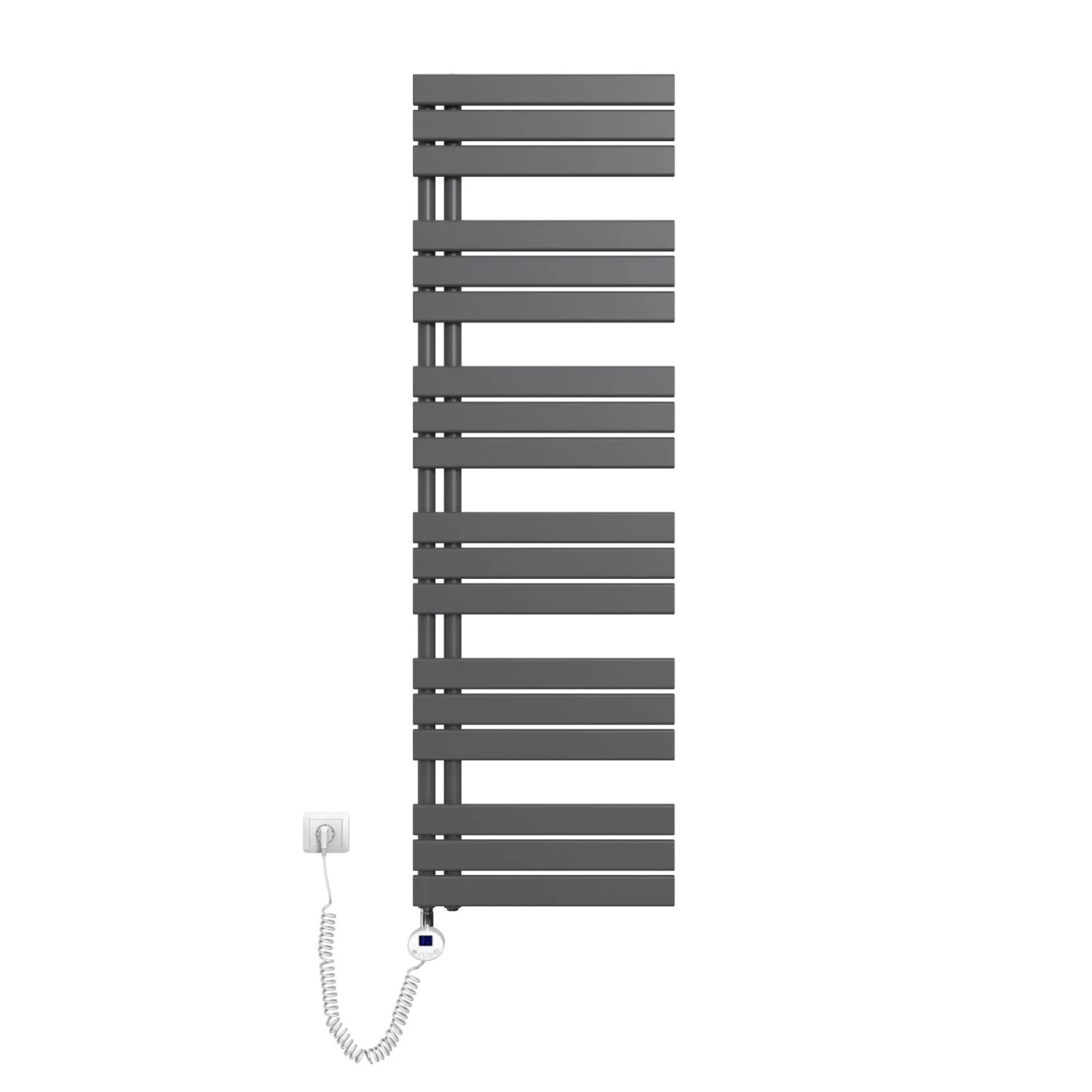 Emke Badheizkörper Elektrisch mit Thermostat und Timer für Handtuchwärmer 50x159cm 1000W Anthrazit