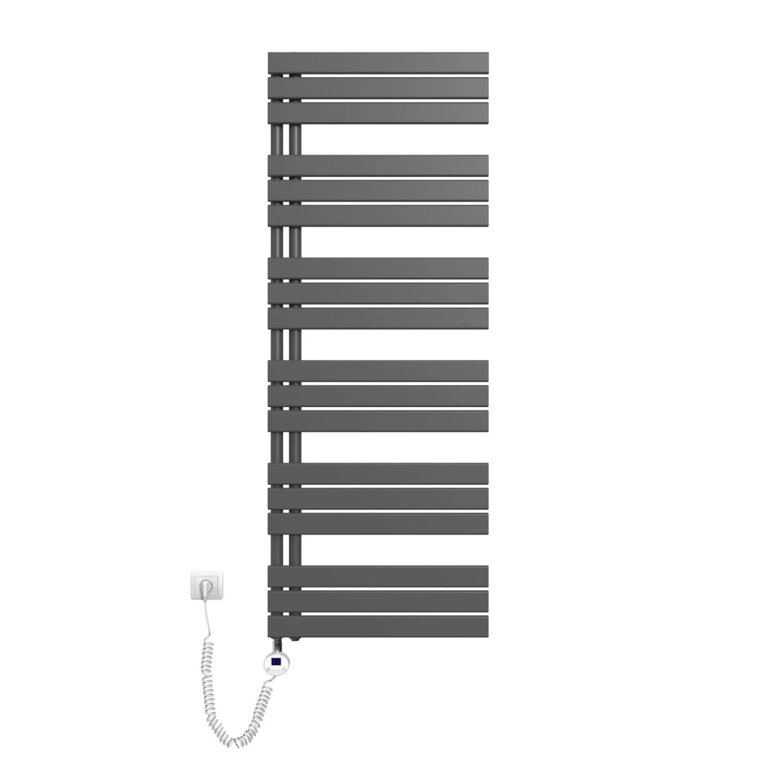 Emke Badheizkörper Elektrisch mit Thermostat und Timer für Handtuchwärmer 60x159cm 1000W Anthrazit