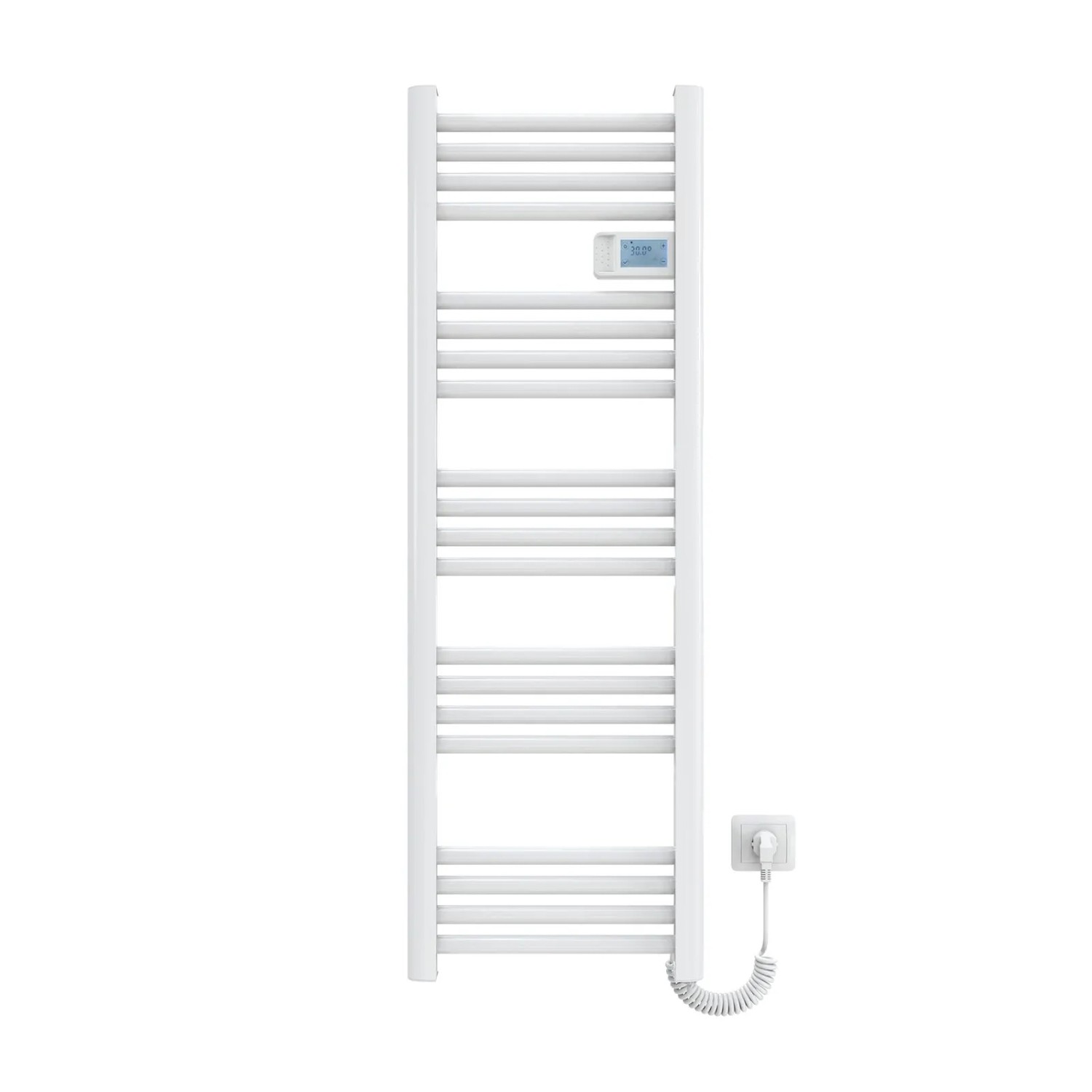 Emke Handtuchwärmer Elektrisch 120x40cm 450W Weiß Heizkörper mit Thermostat LED Display mit Temperatur