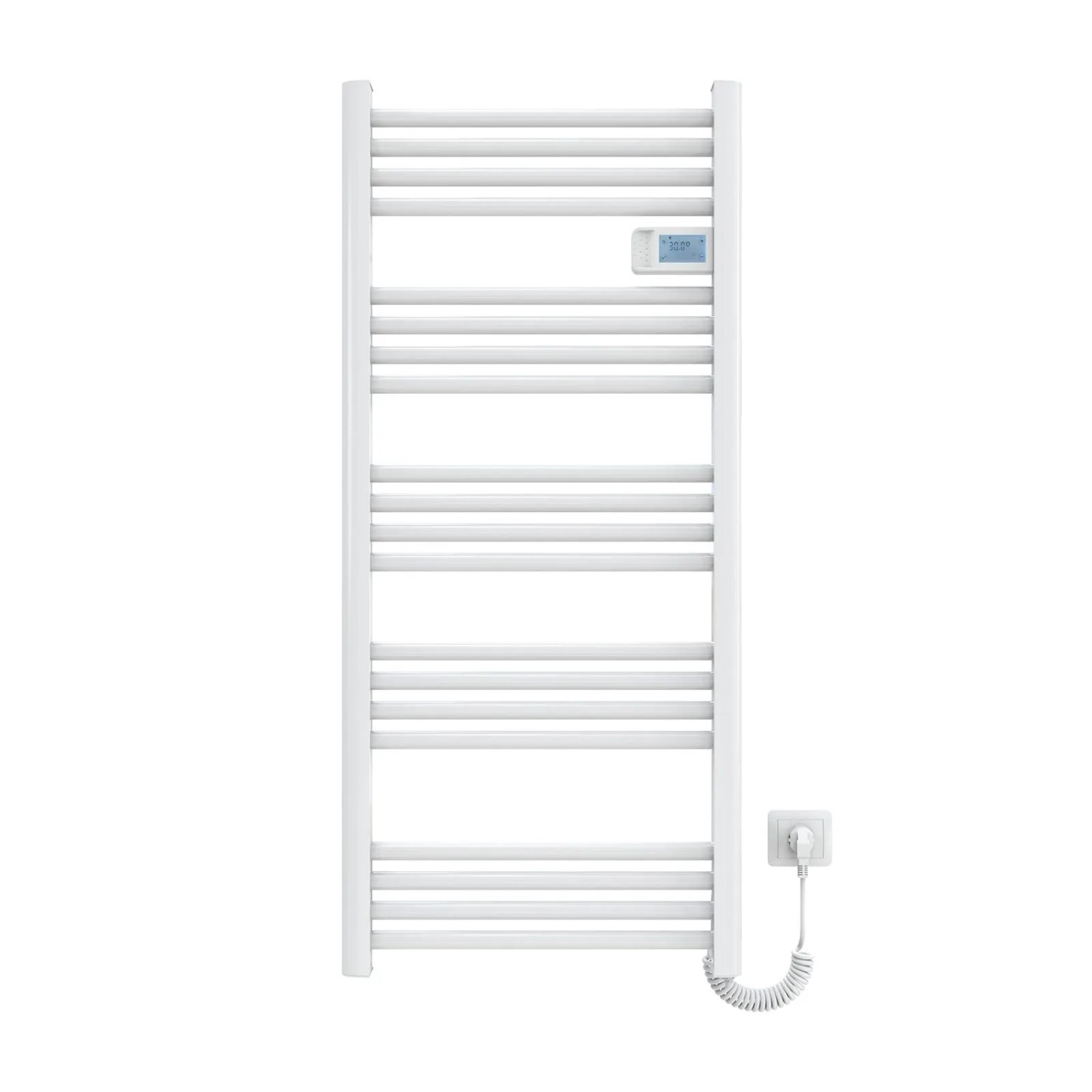 Emke Handtuchwärmer Elektrisch 120x54cm 600W Weiß Heizkörper mit Thermostat LED Display mit Temperatur