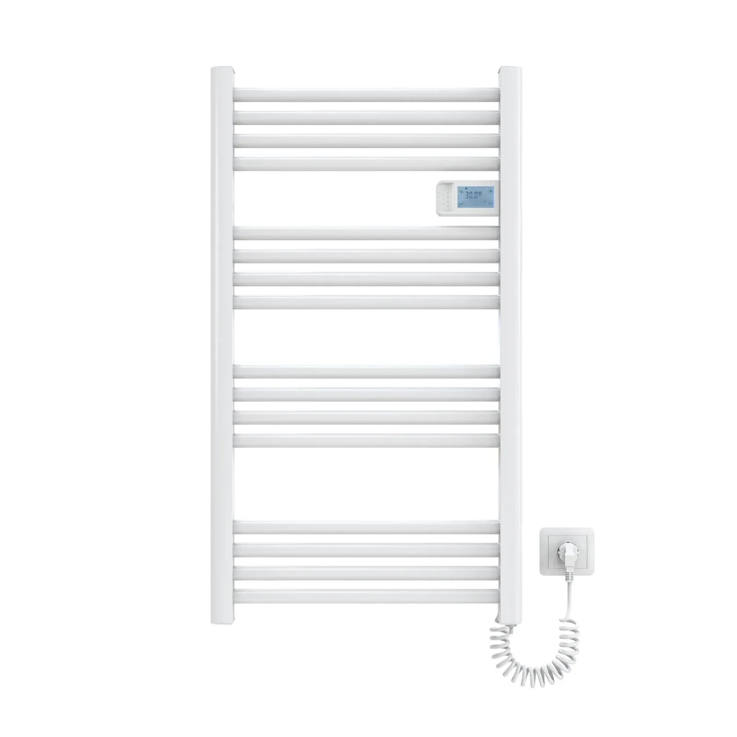 Emke Handtuchwärmer Elektrisch 96x54cm 500W Weiß Heizkörper mit Thermostat LED Display mit Temperatur