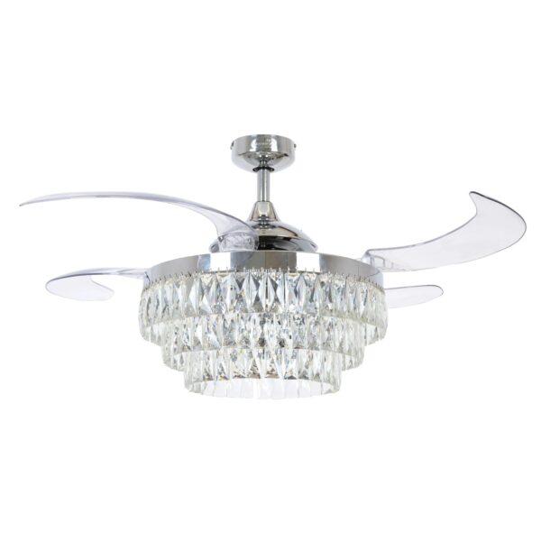 BEACON Deckenventilator Fanaway Veil Chrom 122 cm mit Beleuchtung und Fernbedienung
