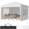 VEVOR Faltpavillon, 2,95x2,95x2,63m, Gartenzelt mit Seitenwänden & belüfteten Fenstern, 3 Höheneinstellungen