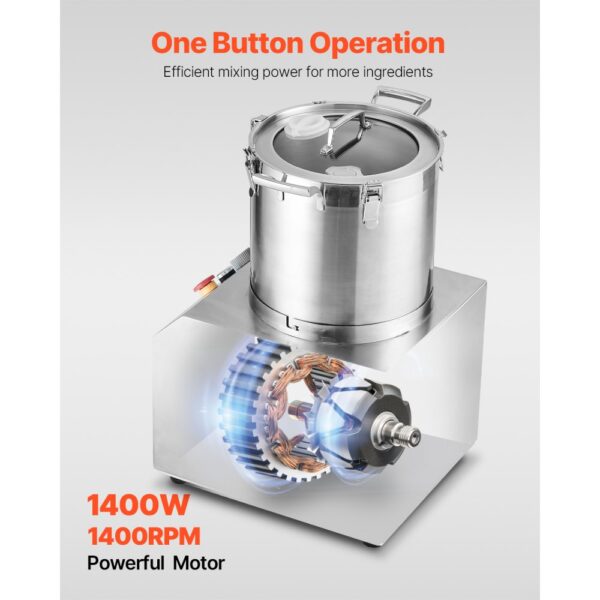 VEVOR Küchenmaschine Gemüsezerkleinerer, multifunktional zum Zerkleinern von Gemüse Obst Getreide – Bild 4